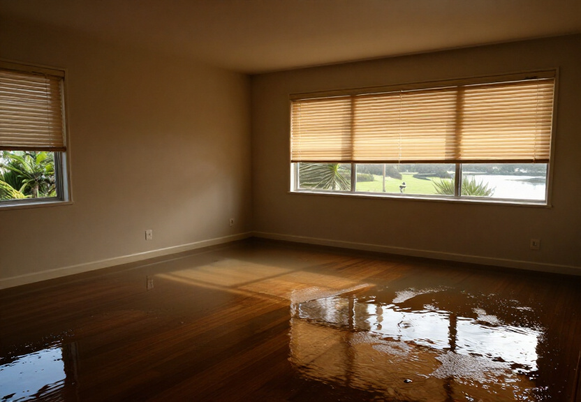 Flooded restaurant kitchen in Canley Vale before cleanup